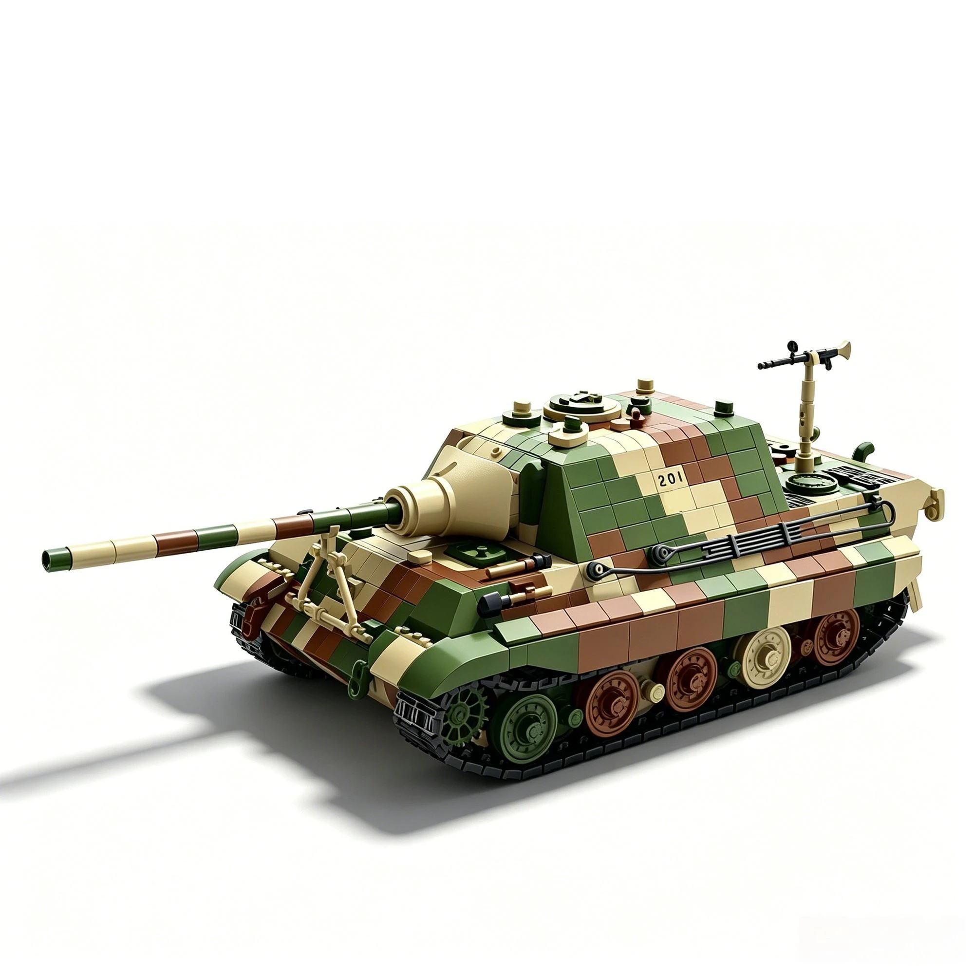 JAGDTIGER 201TK2 Neue Bausteine: Tiger Schwerer Panzer 201 Kampffahrzeug Bausatz Modell Lernspielzeug Geschenk