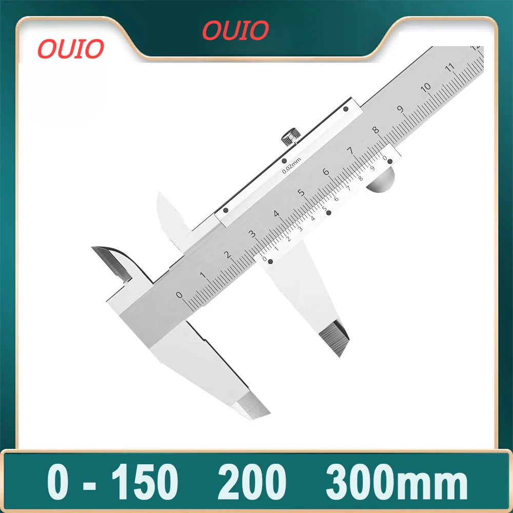 OUIO 0-150mm 0-200mm 0-300mm zaciski Vernier precyzja 0.02mm ze stali nierdzewnej przyrząd pomiarowy narzędzia mikrometr