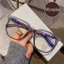Luxury Square Wooden Legs Minus Diopter Eyeglasses Anti-blue Light Short-sighted Myopia Glasses Optical Spetacles Prescription