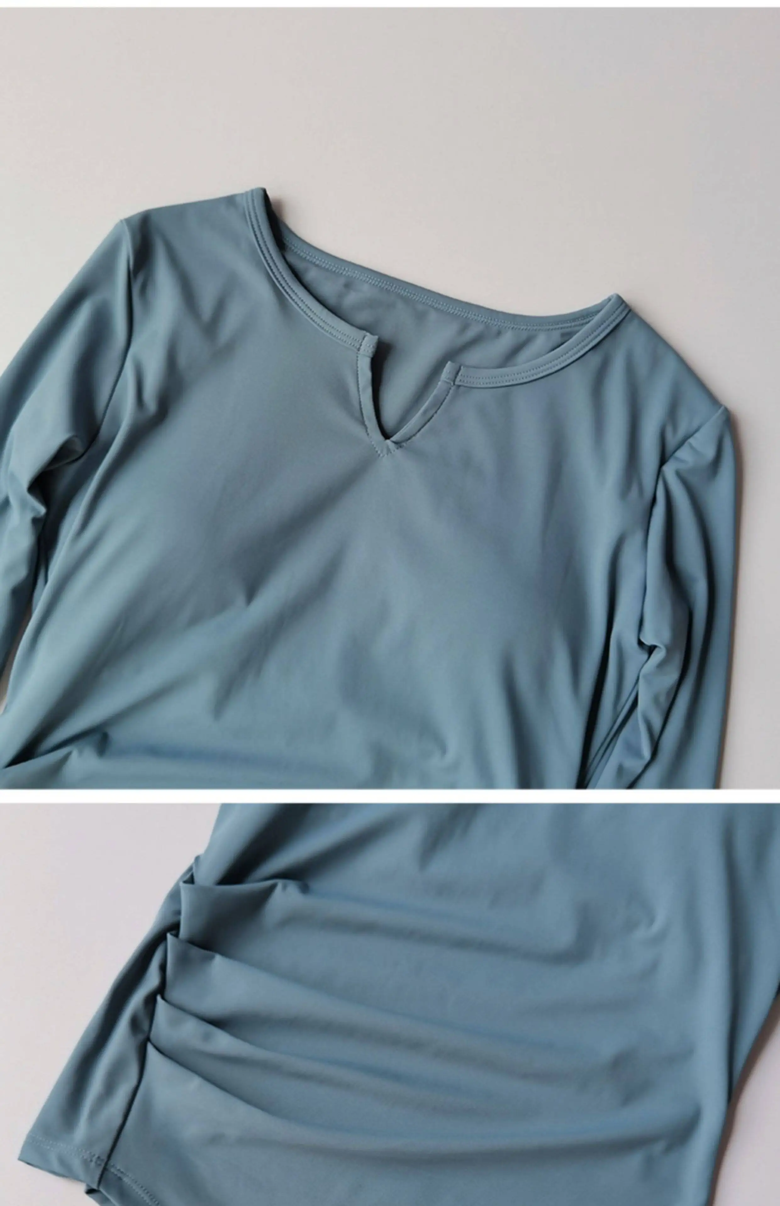Damen V-Ausschnitt Eng Anliegendes Sexy Yoga-Oberteil Schnelltrocknend Schlankmachendes Fitness-Lauf-T-Shirt Lässiges Sport-Langarm-Mode-Top – Detail 18