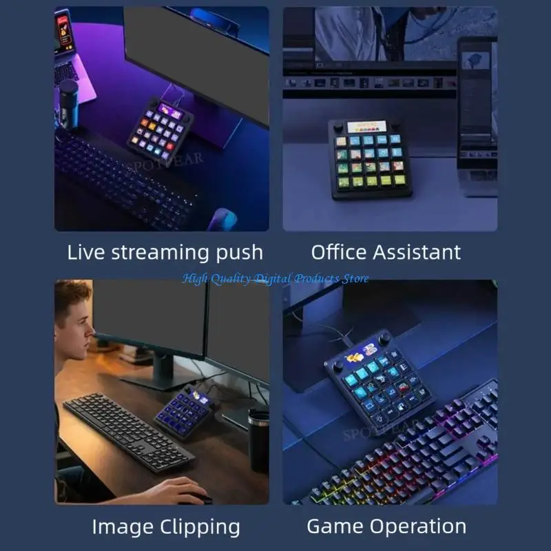 U2JE Programmable Mechanical Keyboard 0.85inch LCD Screen with 2.8inch Secondary Display AI Mechanical Voice Keyboard