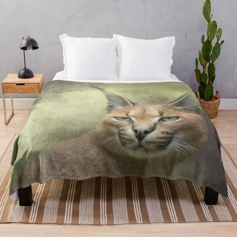 

Caracal Cat Two Throw Blanket Wrinkle Resistant Lightweight Blanket