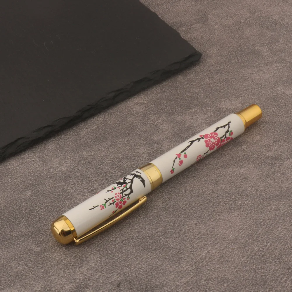 Luxury High Quality Brand New metal fountain pen exquisite traditional Chinese painting plum blossom School Office Writing view 4