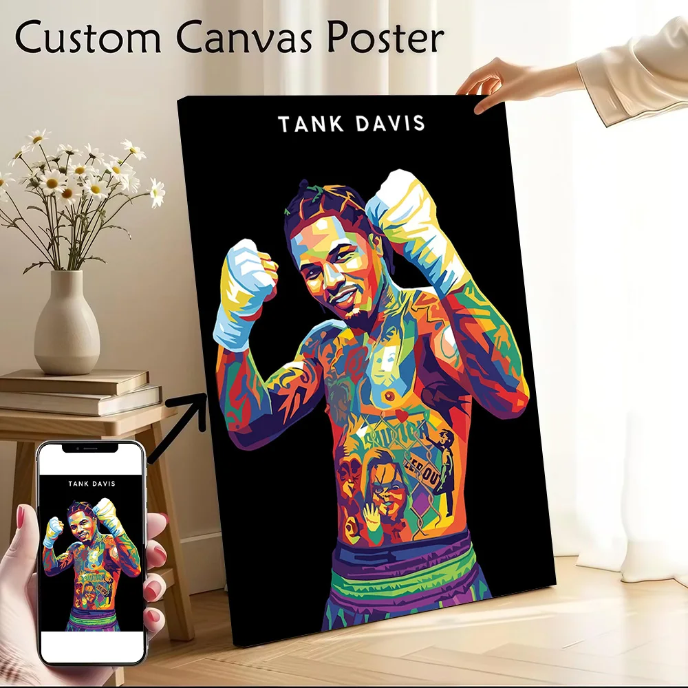 Tank Davis Pop Art Portrait Poster Canvas Wall Art Personalized Print Modern Painting Perfect Gift for Decor Living Room Bedroom