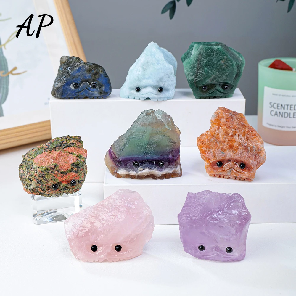 Manual grinding Irregular Amethyst Raw Stone Hedgehog Crafts Healing Natural Crystal Animal Decoration Gift