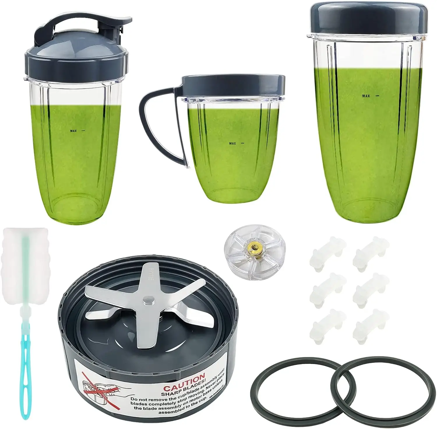 

Blender Extractor Blade and Cups for NutriBullet 600w and 900w Series Replacement Parts with Gasket Shock Pad and Gear