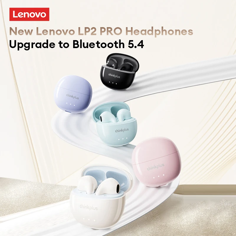 Nuevos auriculares estéreo originales Lenovo LP2 Pro inalámbricos Bluetooth V5.4 auriculares de juego de modo Dual auriculares deportivos de llamada HD de larga resistencia