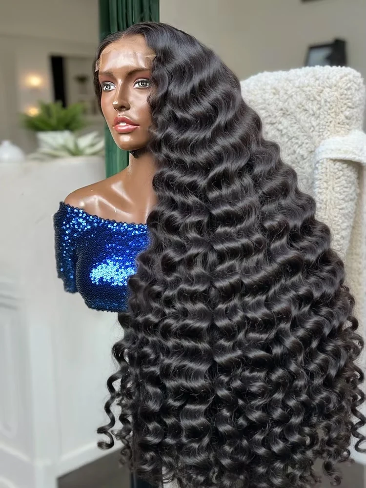 

30 40 дюймов HD Прозрачные свободные волны Кружевные фронтальные парики из натуральных волос 13x6 13x4 360 Глубокие вьющиеся парики фронта шнурка для женщин 250%