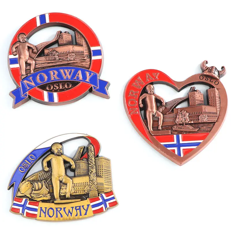 

Wholesale Personalized Design Norway Oslo 3D Tourist Souvenir Metal Refrigerator Fridge Magnet