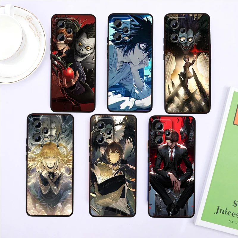 D-Death Note Cool Art For Xiaomi Redmi Note 13 12R 12 12S Turbo 11 11T 11S 10 10S Pro Plus 5G Black Cover Phone Case