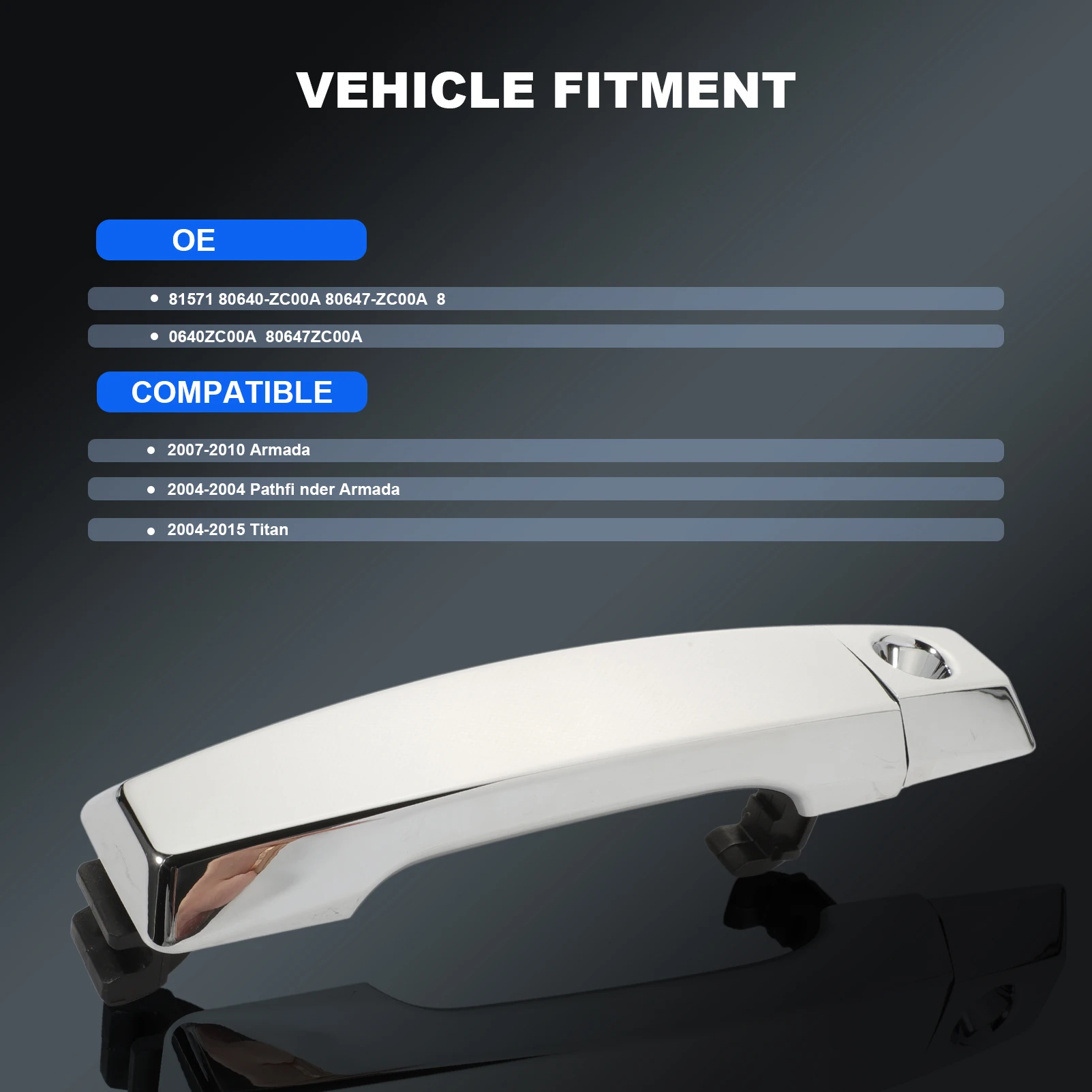 Передняя левая/правая внешняя ручка двери с отверстием для ключа 80647ZC00A 80640-ZC00A для Nissan Titan 2004-2015 Armada 2007-2010