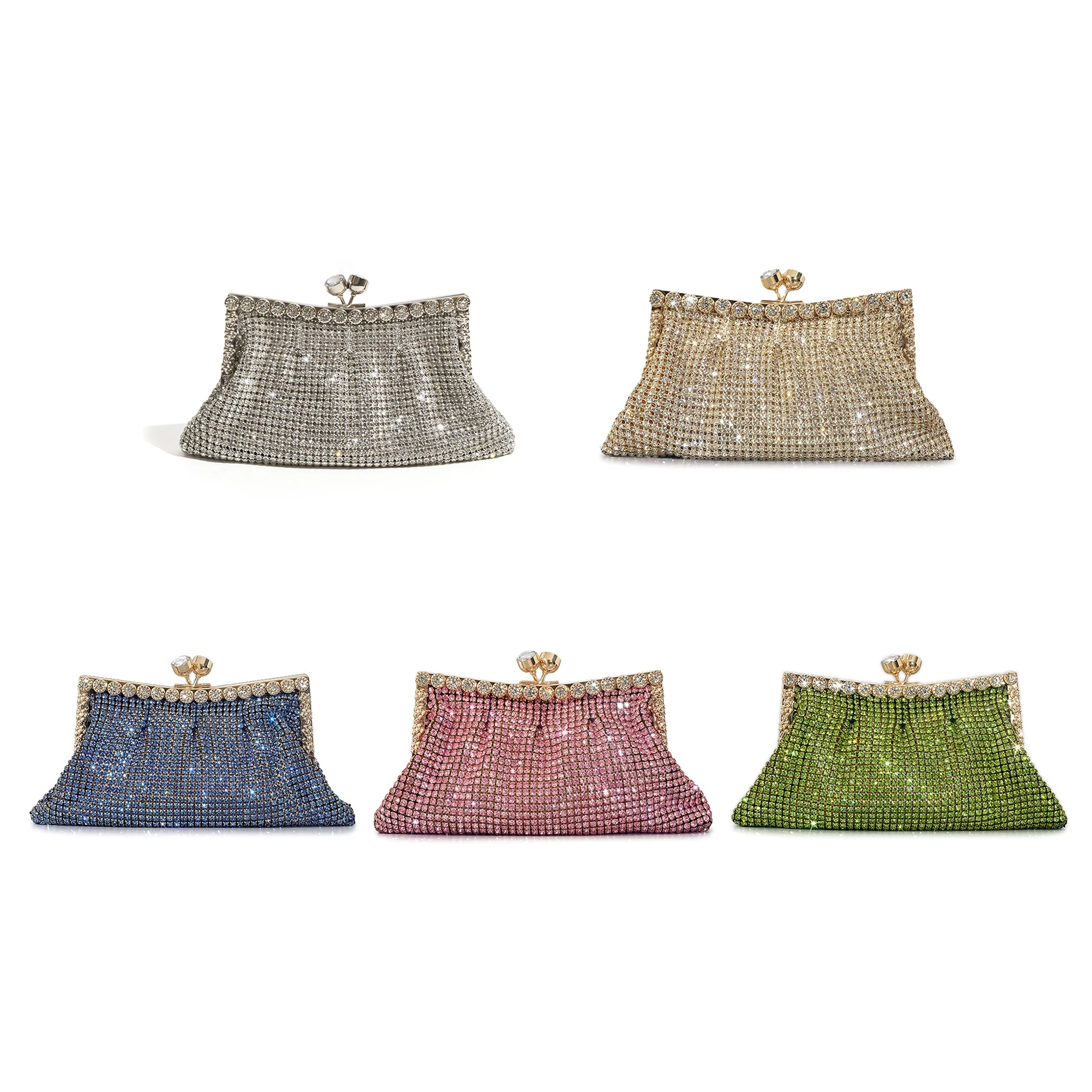 Imagem -06 - Mabula-espumante Strass Quadro Clutch Bolsa de Noite Bolinho de Luxo Crossbody Bolsa de Casamento de Cristal Pequena Bolsa Glittery