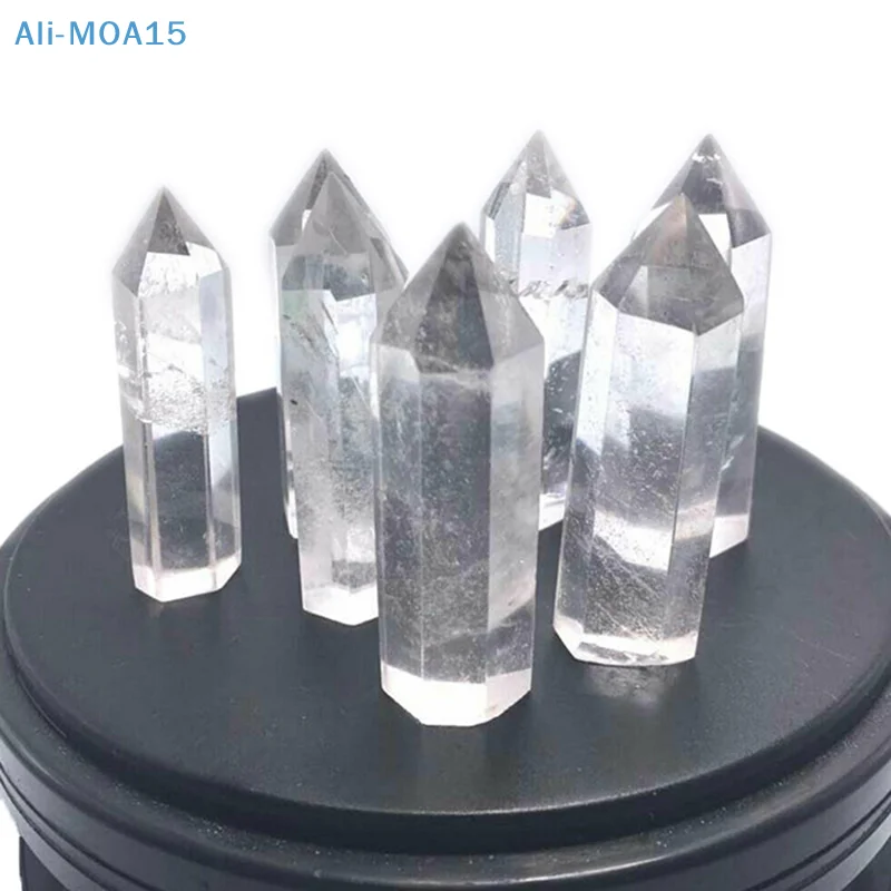 1PC Natural Crystal Clear Quartz Transparency Quartz Point Healing Stone Hexagonal Prisms 30-80mm Obelisk Wand Stone Home Decor