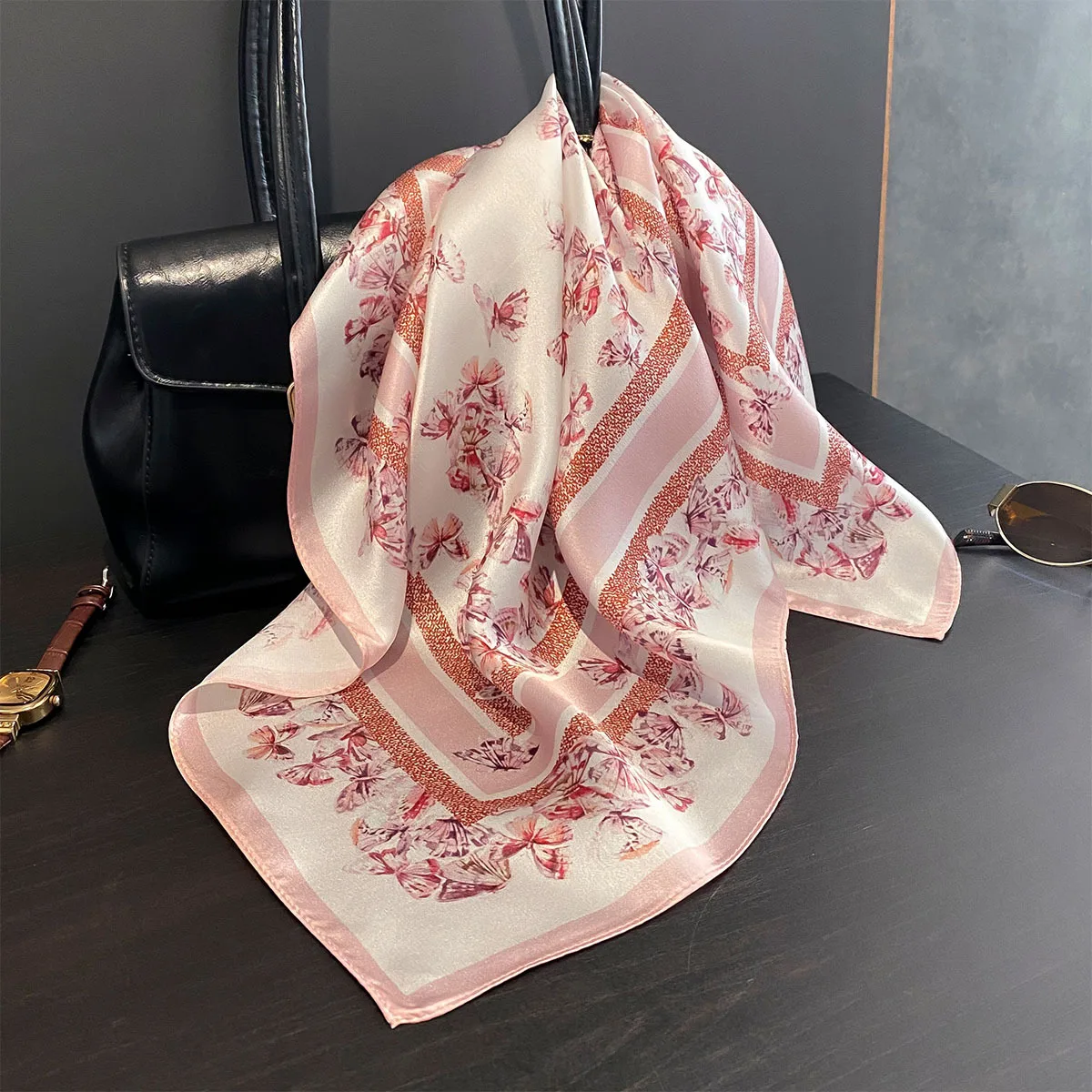 

New 2026 Pashmina 100% Natural Silk Scarf Fashion Women Summer Beach elegant Small Scarves Shawl Poncho Hijab Bandana Kerchief