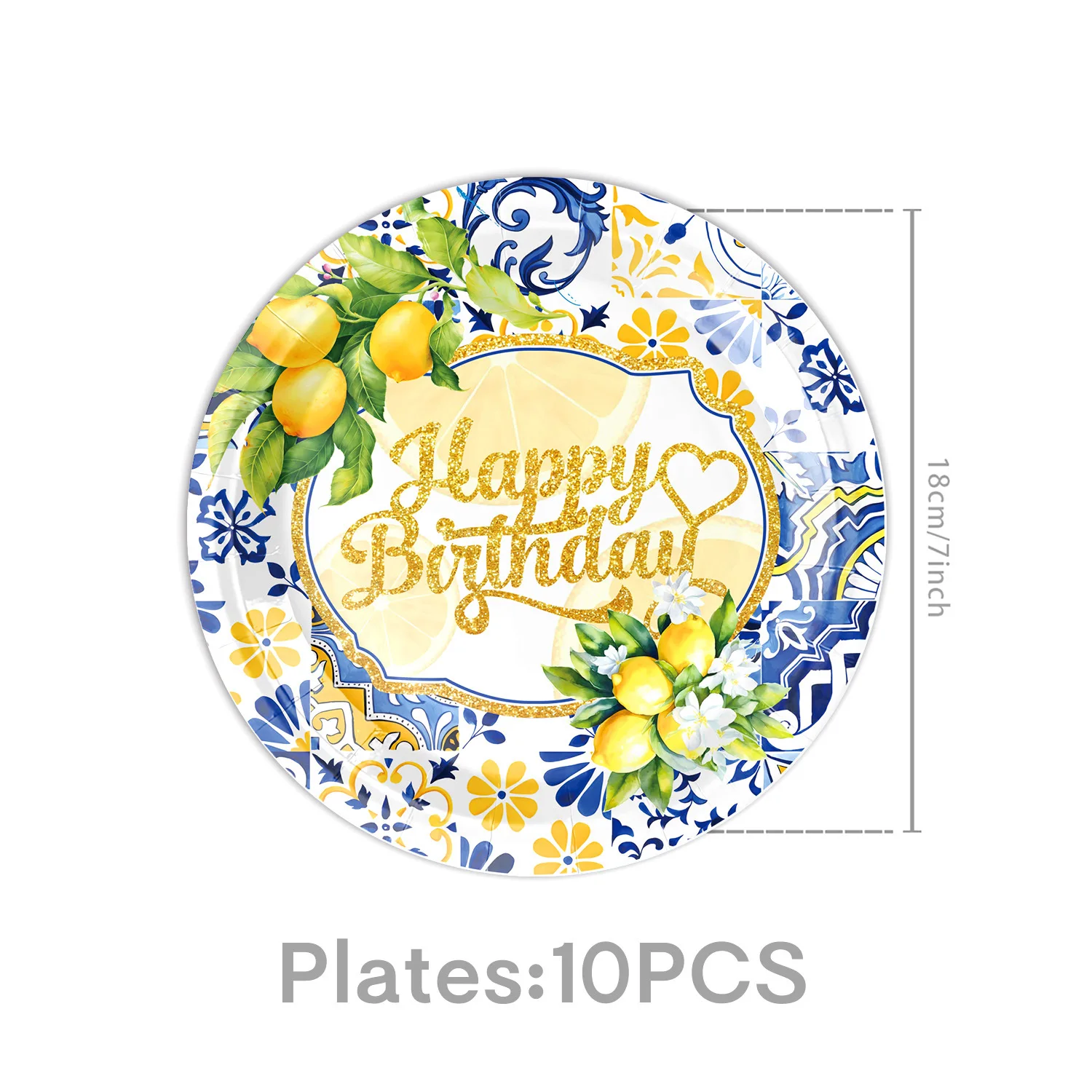 Disposable Tableware & Party Decor | Summer Lemon Style  including Plates  Napkins  Cups  Banners  Swirls  Flag Picks and Tablec