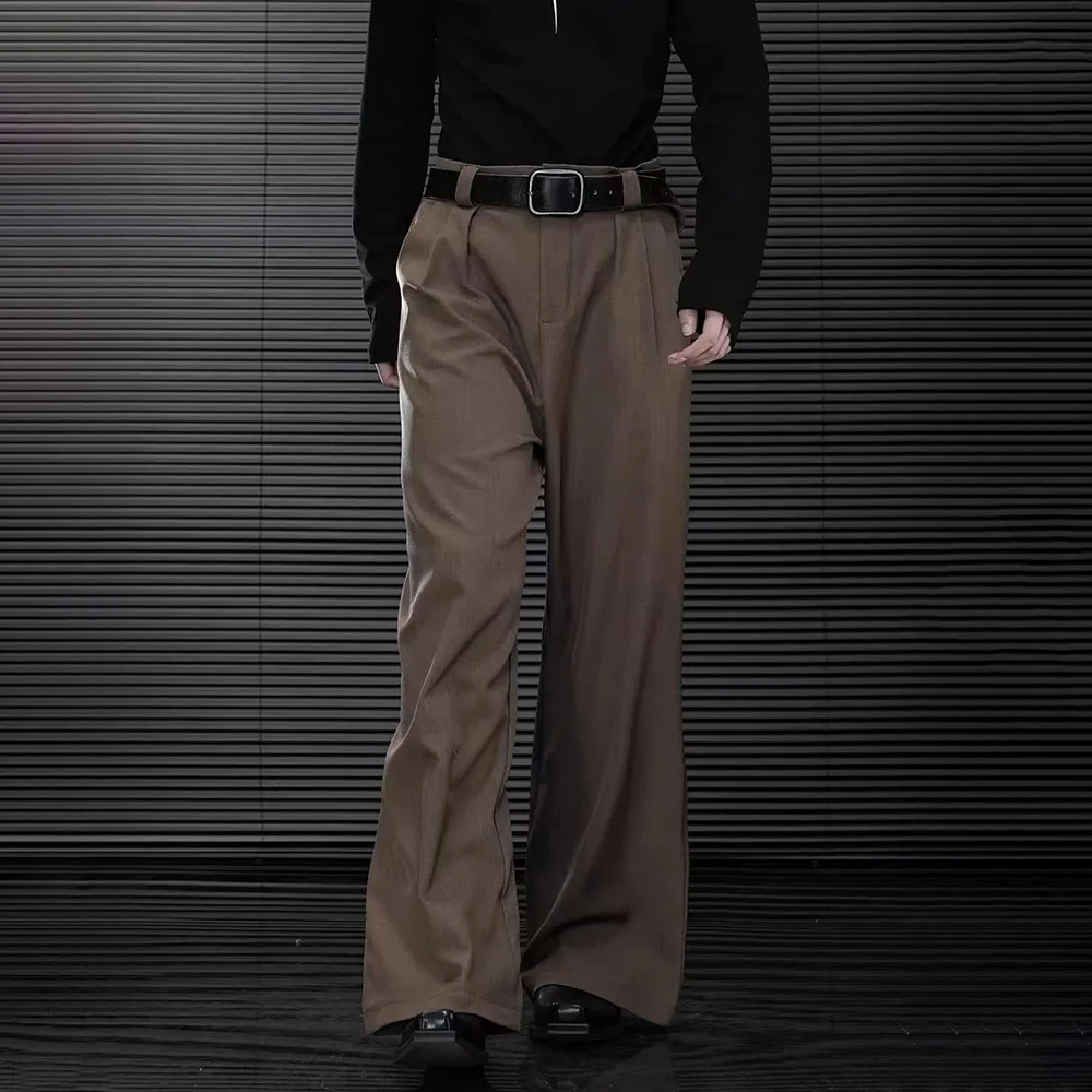 Mens Pants Double Pleated Business Suit Pants Autumn Casual Versatile Vintage Korean Straight Leg Pants Men's Clothing Unisex