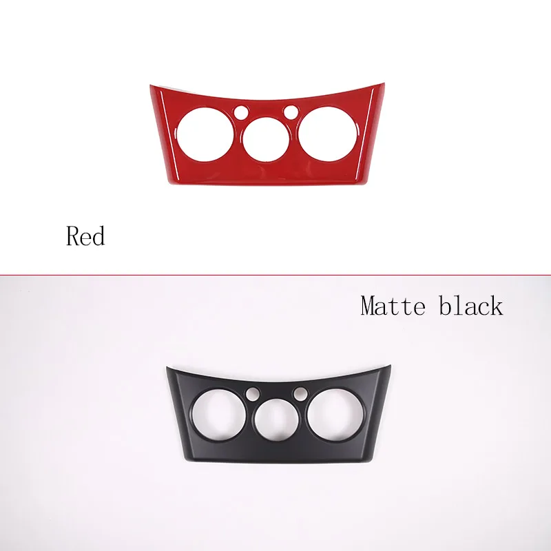 For Mitsubishi Eclipse 2006-2011 ABS Matte Black/Red Car Air Conditioning Adjustment Knob frame Trims Sticker Car Accessories