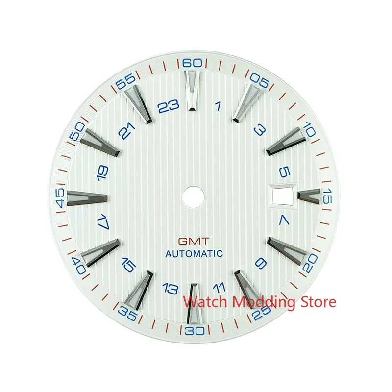 33.2mm GMT Watch Dial Parts AT 150M Sailboat Splint Texture For Mingzhu DG3804 Blue Luminous Black/Blue/White Wristwatch Plate