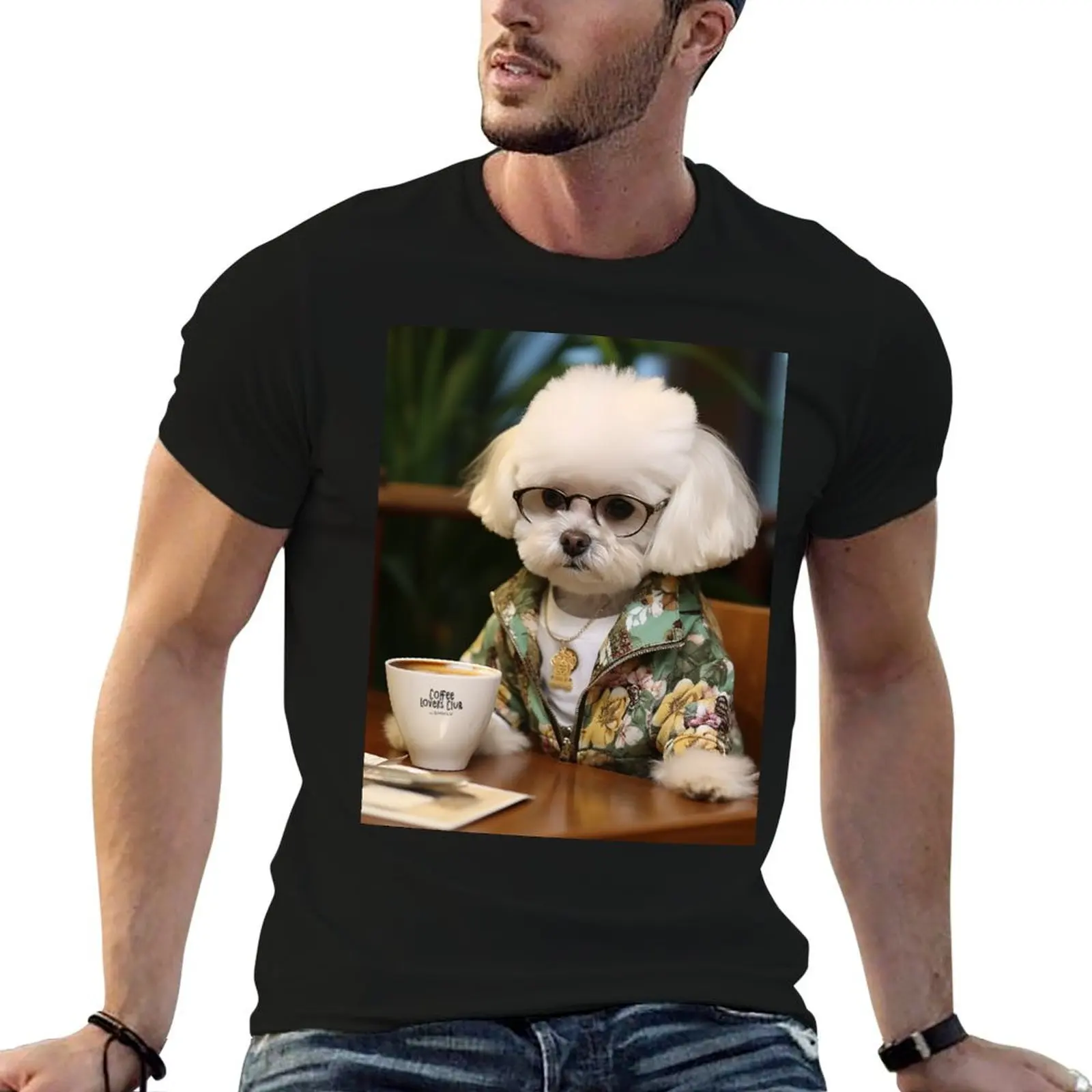 

Club t for t Drinking Coffee shirts by slim tees shirts Coffee fit for Lovers Frise Bichon T-Shirt man SHMLV man graphic