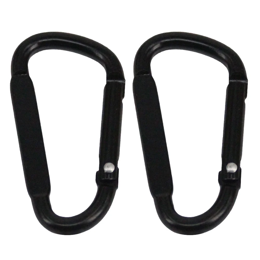 2 PCS Mountaineering Buckle Multifunctional Carabiners Portable Climbing The Side Black Outdoor Sports