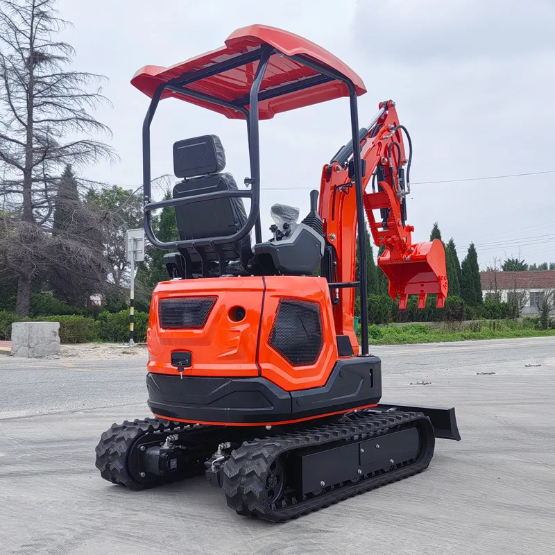 Powerful 1.8 Ton Pro Diesel Mini Excavator, 360° Rotation Backhoe for Small Construction and Farm Projects
