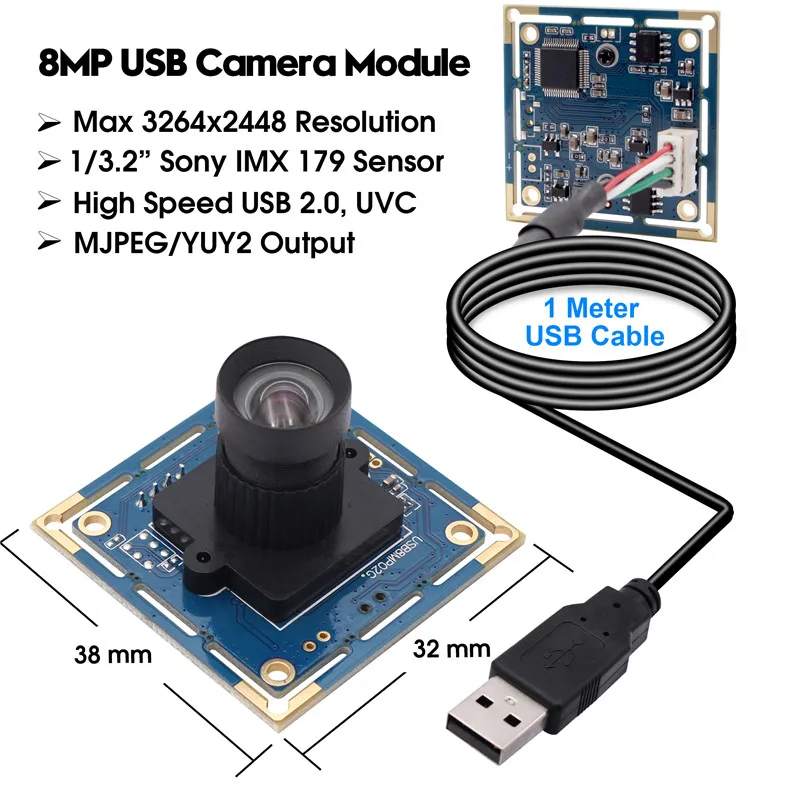 OEM  OTG UVC 8 megapixel usb camera free driver Plug & Play mini no distortion USB Camera Module IMX179 Sensor