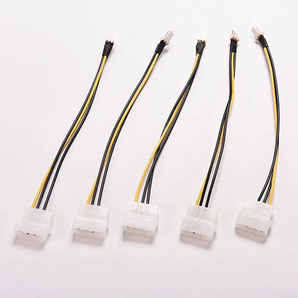 5 Pcs 4-Pin Molex/IDE to 3-Pin CPU Case Fan Power Connector Cable Adapter 20cm