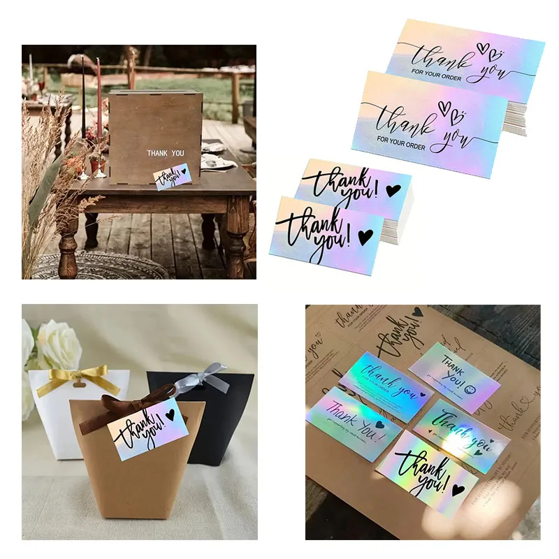 Holografische Laser-Grußkarte für Partys, handgefertigtes buntes Buchstaben-Grafik-Dekor, Dankeschön-Zubehör zum Verpacken von Geschenken