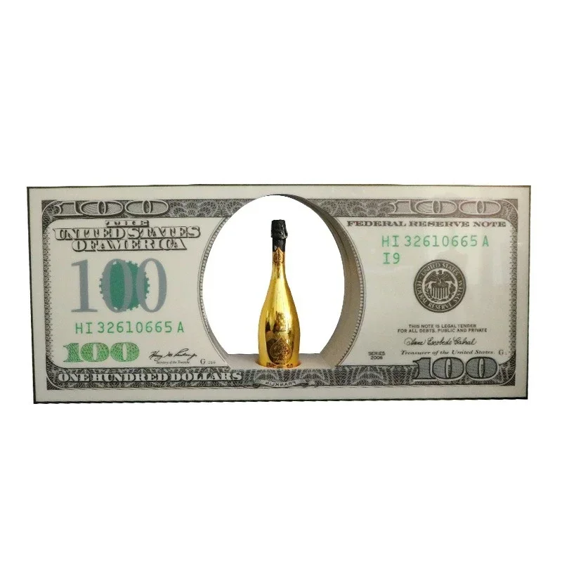 Bar luminous dollar wine seat hand placard acrylic light box led champagne foreign seat cheer out wine props