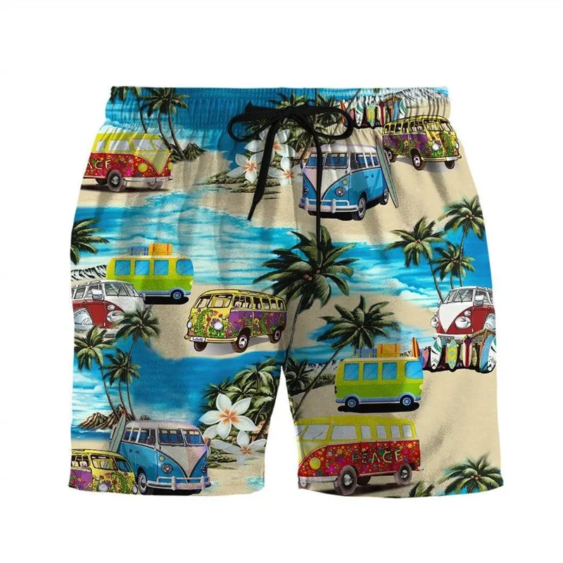 Tropical Beach Painting 3d Print Men Hawaiian Short Pants Cool Summer Swimming Trunks Kids Surfing Board Shorts Beachwear