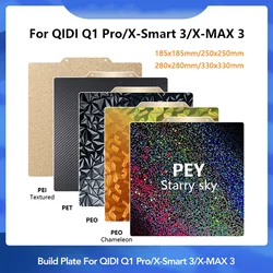 For QIDI Q1 Pro/X-Smart 3/X-MAX 3 PEI Build Plate 185/250/280/330mm Double Sided PEY PEO Chameleon Sheet Magnetic Bed