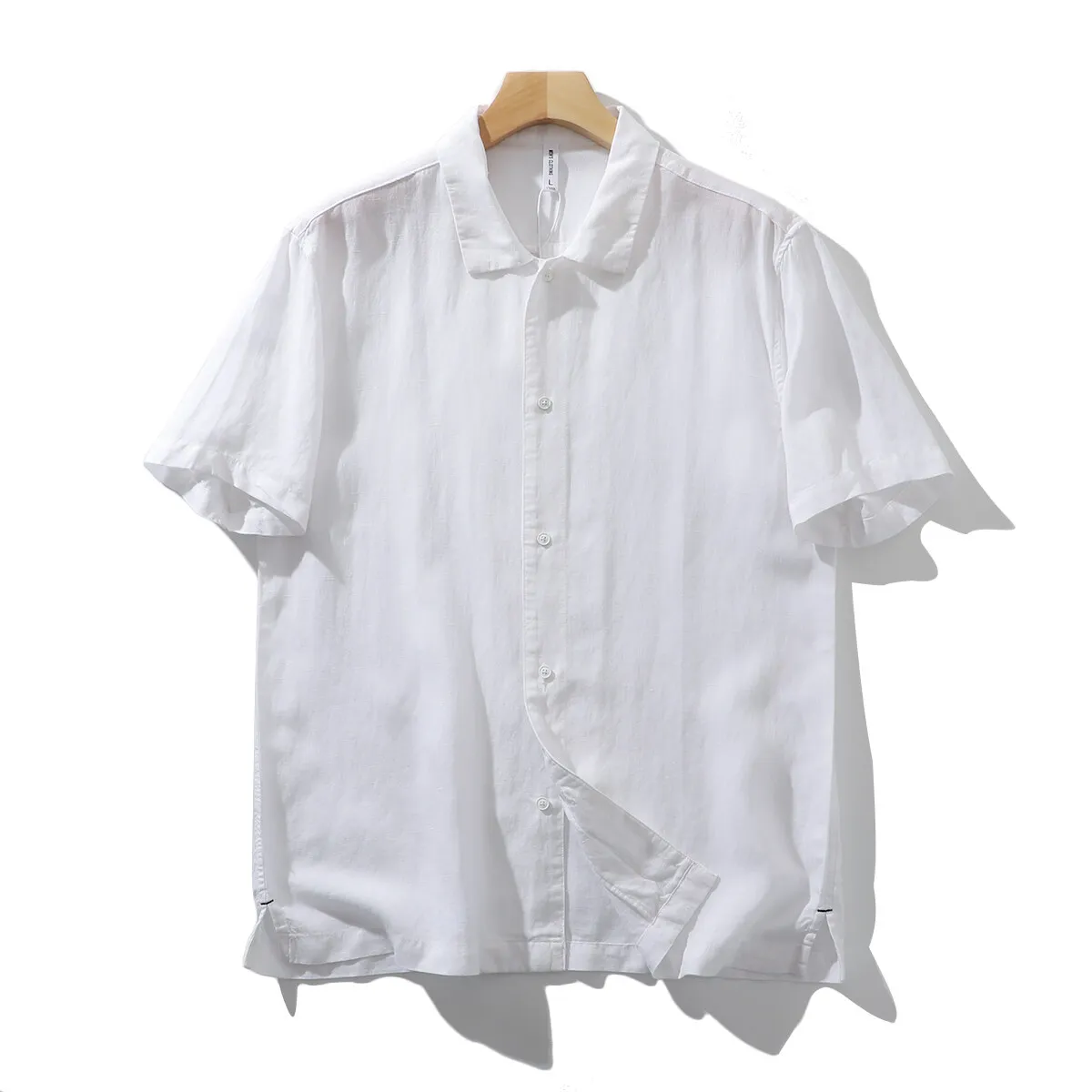 

2025 New Lightweight Solid-color Tencel Linen Shirt Short-sleeved Summer Fashion Casual Breathable Thin Chinese-style Retro Top