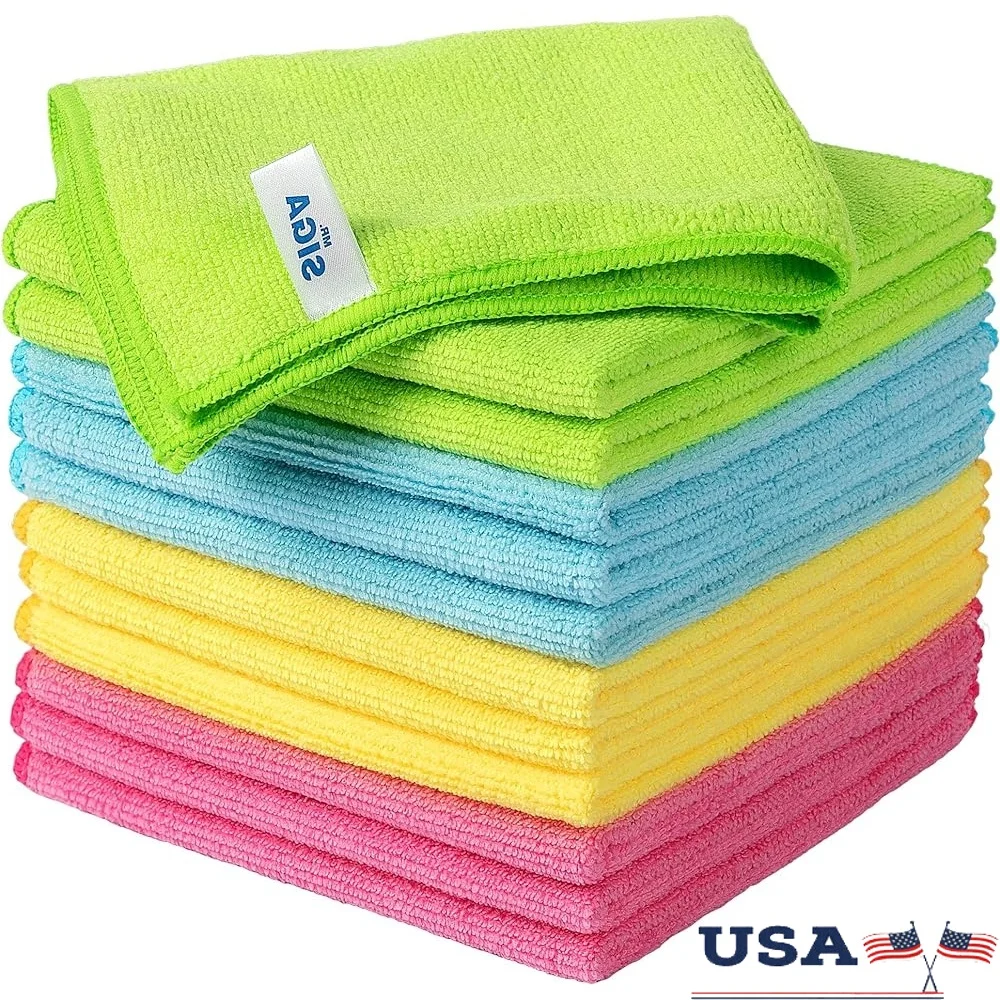 

Набор из 12 салфеток из микрофибры, ультрамягкие, не царапающие, безворсовые, впитывающие, многоразовые прочные полотенца, чистка дома и офиса