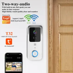 2.4G/5G WiFi Video Doorbell 1080P Tuya Mobile APP Intercom Waterproof Wireless Camera Tuya Smart Home Camera