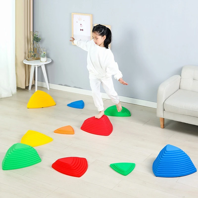 

Children's Sensory Training Equipment Colorful Country 11Piece Kindergarten Sports Fun Balance Beam Foot Trampling Stone