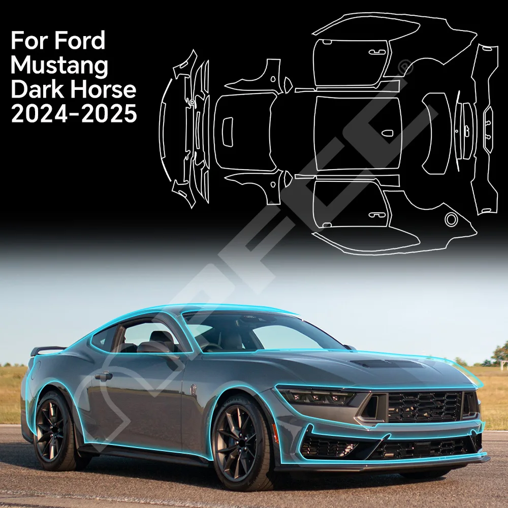 

For Ford Mustang Dark Horse 2024 2025 Anti-Scratch TPU Paint Protection Film Pre-cut PPF Car Body Clear Bra Resistant Invisible