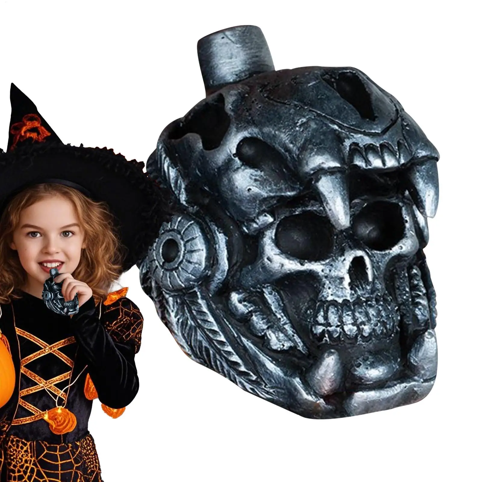 Skull Survival Whistle Collectible Self Defense Whistle Skull Shaped Reusable Camping Survival Accessories For Outdoor Adventure