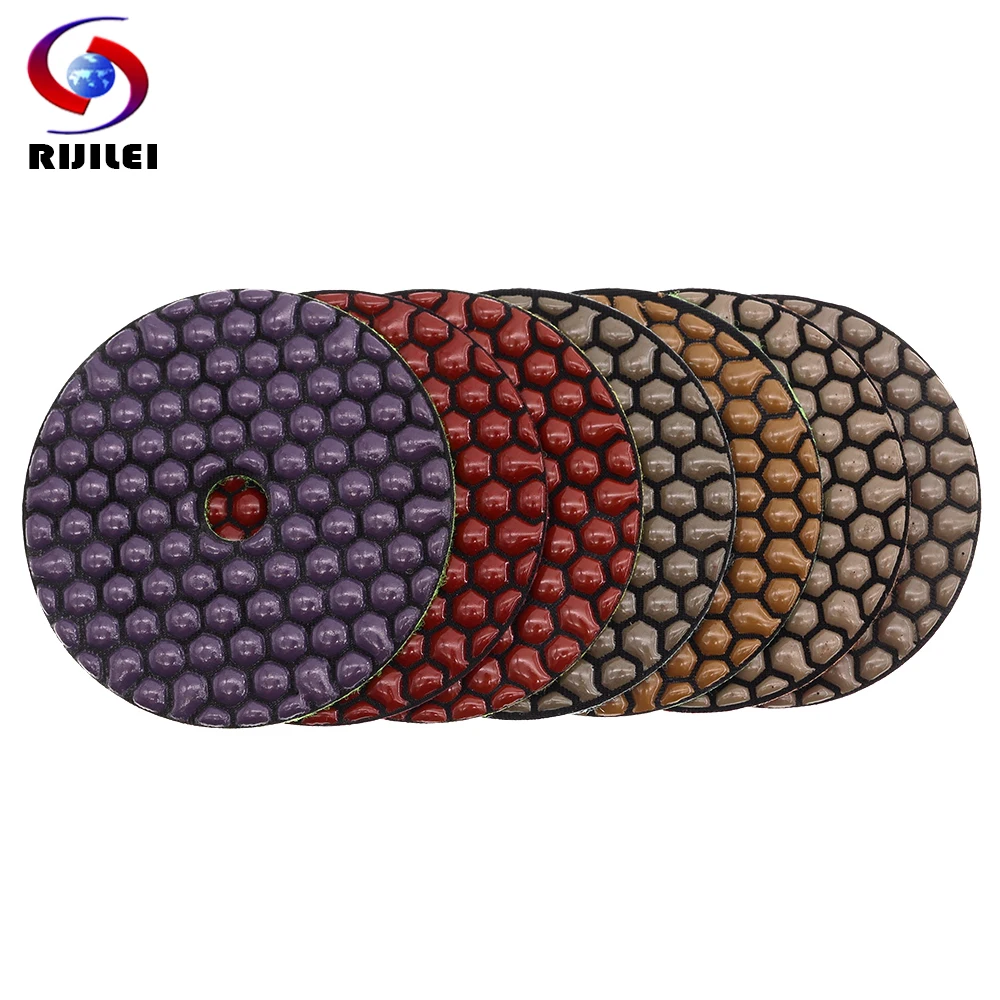 

7PCS/Set 4 Inch Dry Polishing Pad Sharp Flexible 100mm Diamond Polishing Pads For Granite Marble Stone Concrete Sanding Disc