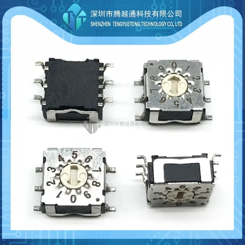 

5PCS/lot R7M3-10R small patch rotary dip switch 0-9 encoding switch 10 gear 7 * 7 positive code 3:3