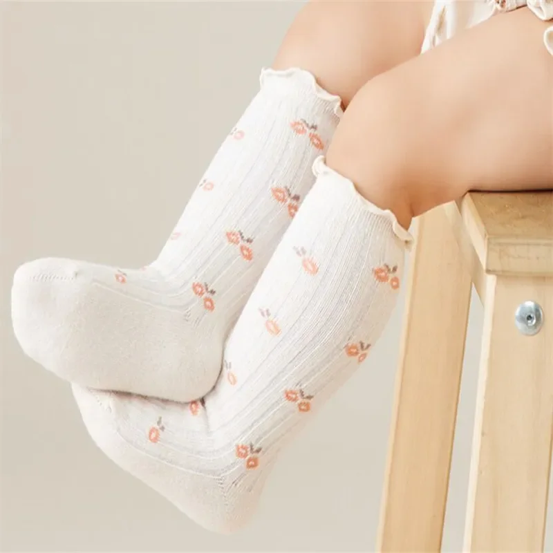 Kids Socks For 0-5 Years Girls Autumn Winter Cotton Print Children\'s Girls Socks Soft Beauty Toddler Princess Long Sock