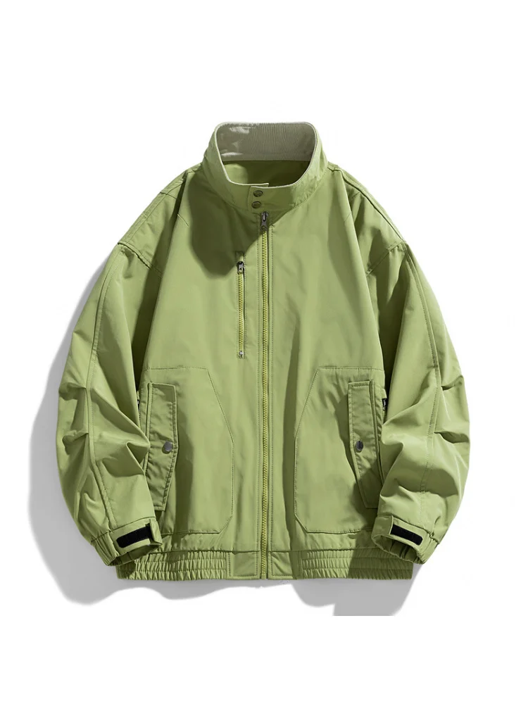 Minsu stand collar jacket men's windproof waterproof outdoor business casual jacket high-end administrative jacket fashionable J