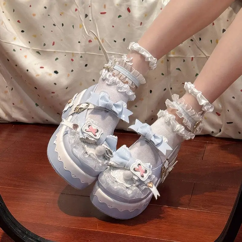 

Japanese Style Women's Small Leather Shoes Round-toe Flats Cute Soft Girl JK Uniform Thick Soled Mary Jane Shoes Wide-head Shoes