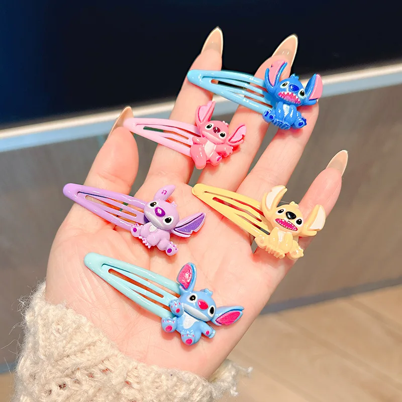 2 قطعة مشبك شعر ديزني ستيتش لطيف الكرتون فتاة والطفل موضة إكسسوارات الشعر Kawaii بوبي دبوس دبوس الشعر هدايا العيد
