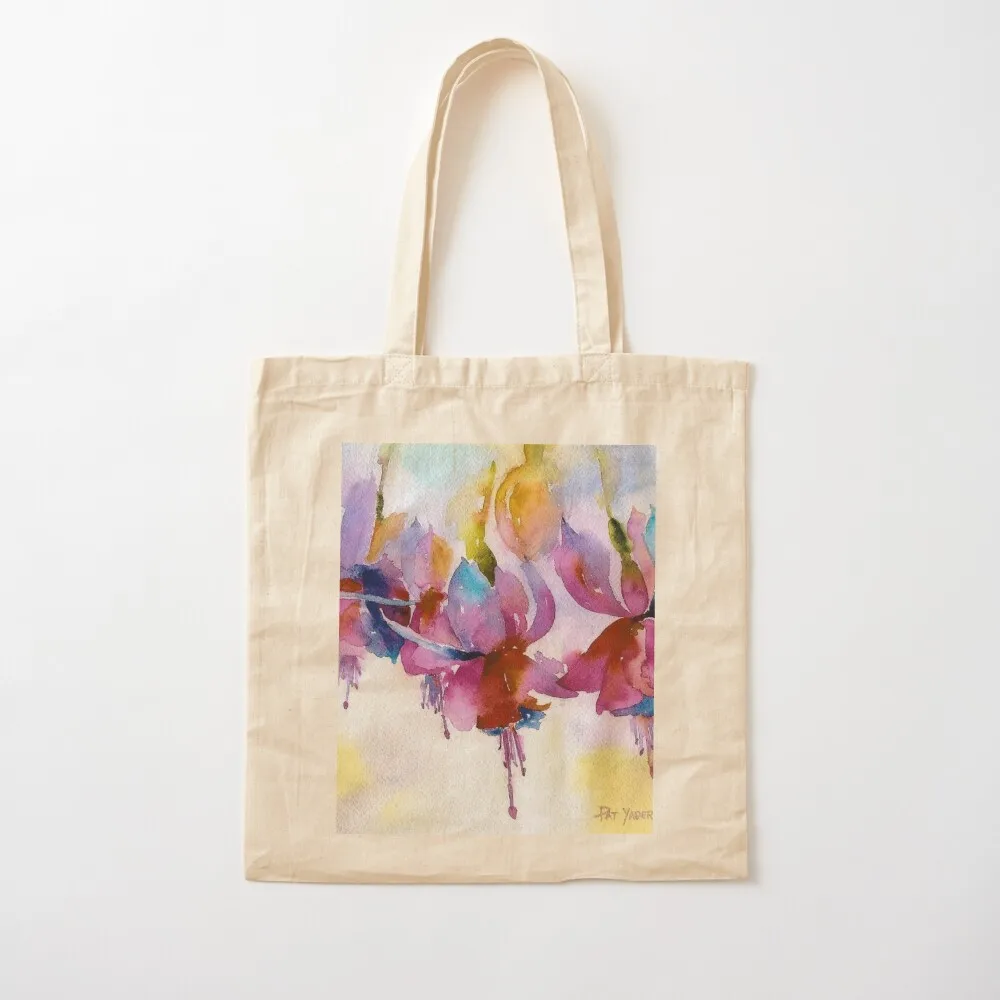 

Dancing Fuchsias Watercolor Tote Bag Reusable bags reusable grocery bags shopper bag woman shopping trolley bag Canvas Tote