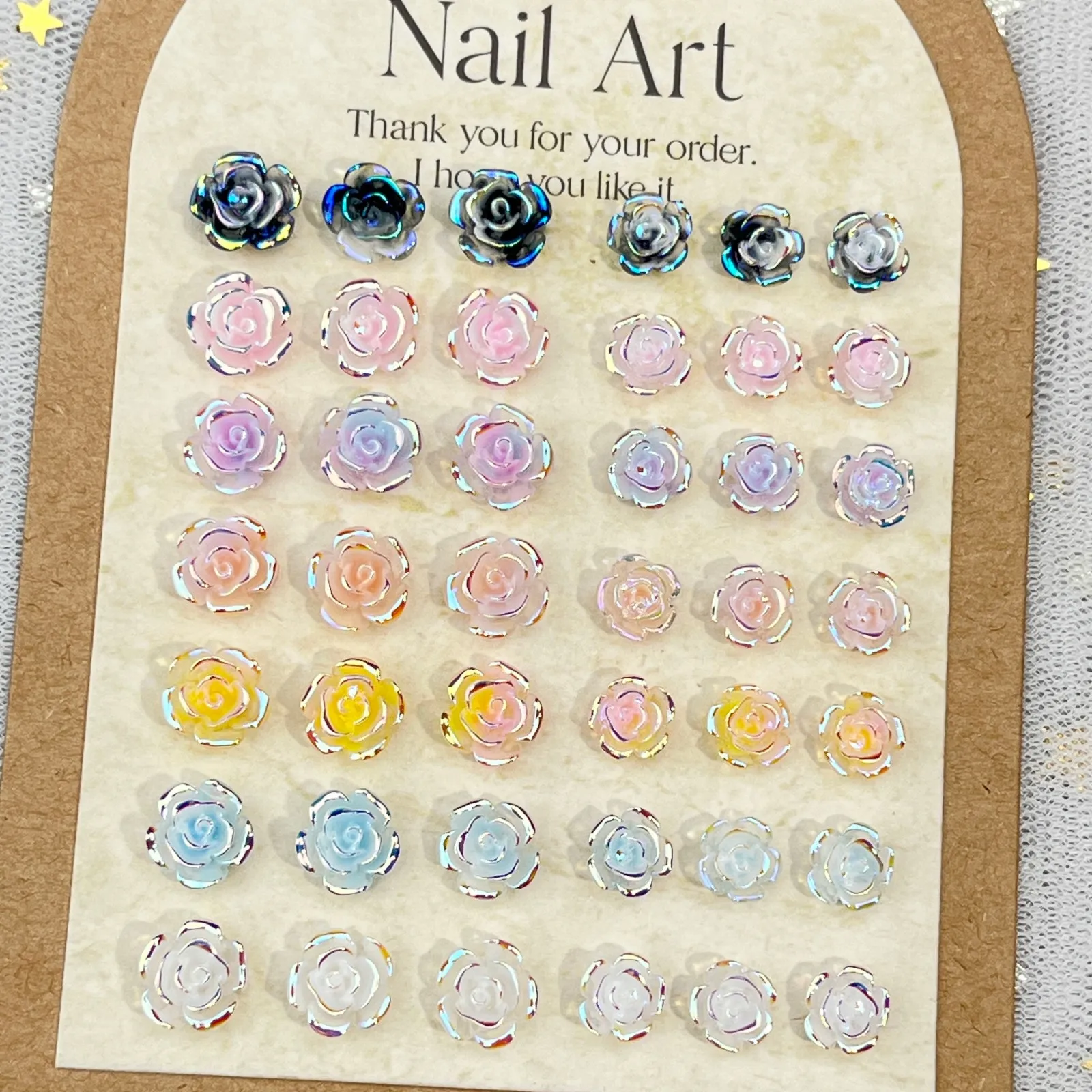 50PCS 7 Colors Of Aurora-Effec - огляд і ціна Resin Art Rose Petals