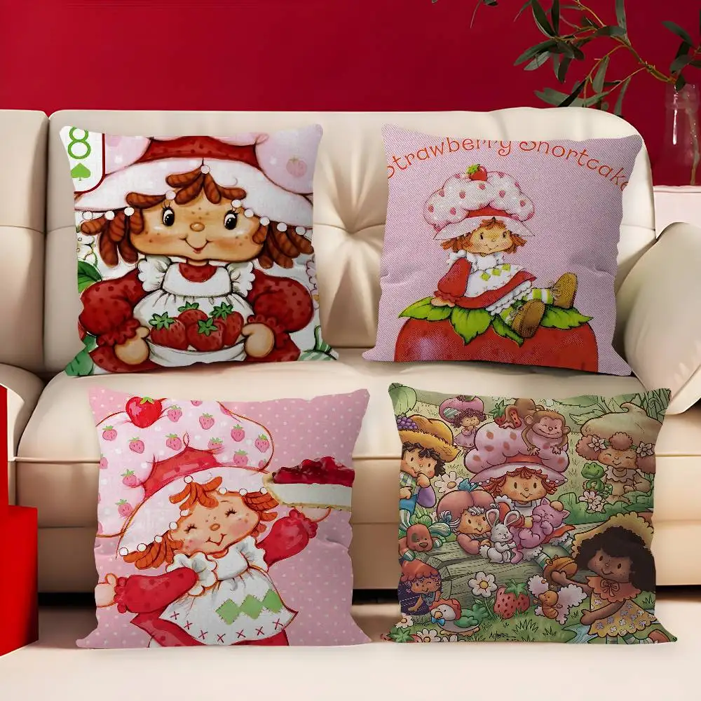 Classic Cute Doll S-strawberry S-shortcake Pillow Cushion Cover Pillowcase Living Room Sofa Home Decor Customized