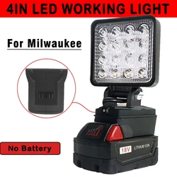 Led Light Fit Milwaukee Battery M18 4In Portable Spotlight Cordless Outdoor Work Fishing Handheld Emergency Tool Light No Batter