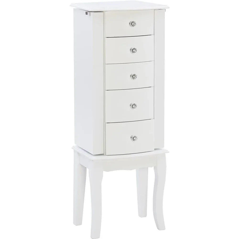 Powell Furniture Jewelry Armoire, White, 13