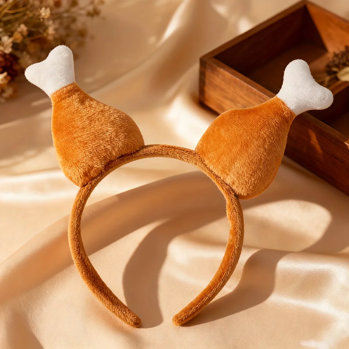 Roast Chicken Hair Accessory, Chicken Leg Hair Band, Brown Chicken Leg Hair Band Headwear, Holiday Outfit Hair Band