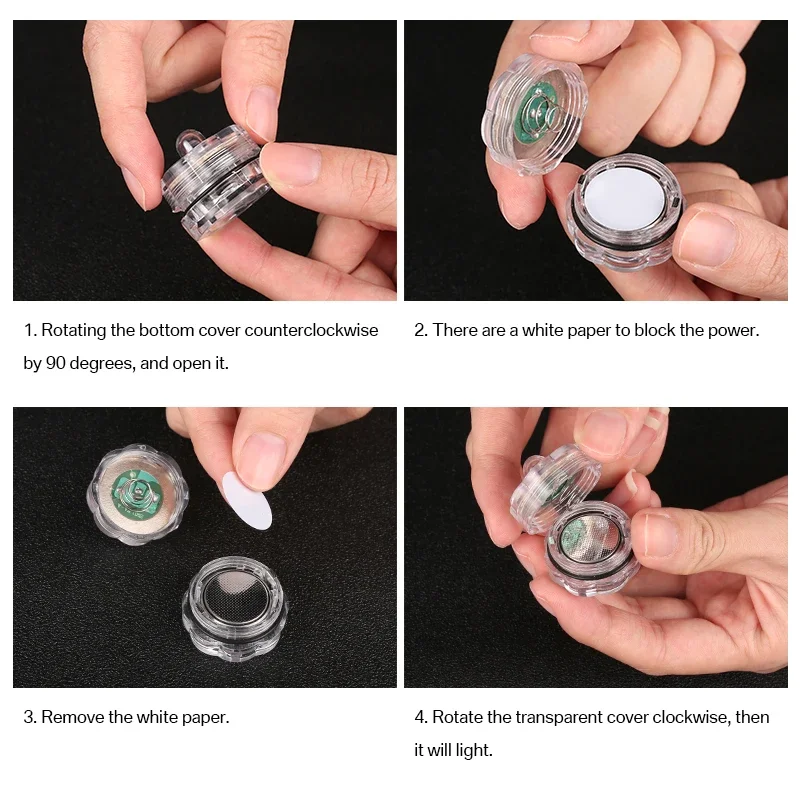 Set of 12 Waterproof LED Tea Lights Submersible Battery Operated LED Candle For Wedding Fountain Vases Tub Fish Tank Decor Light